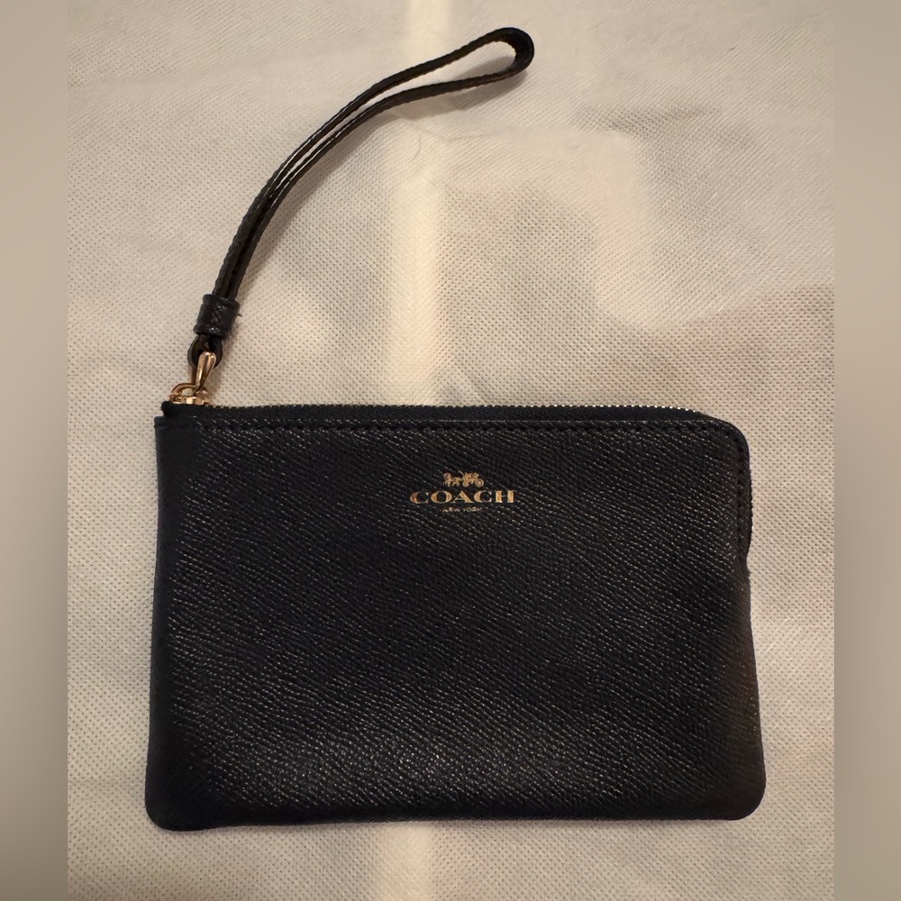Coach Navy and Gold Wristlet